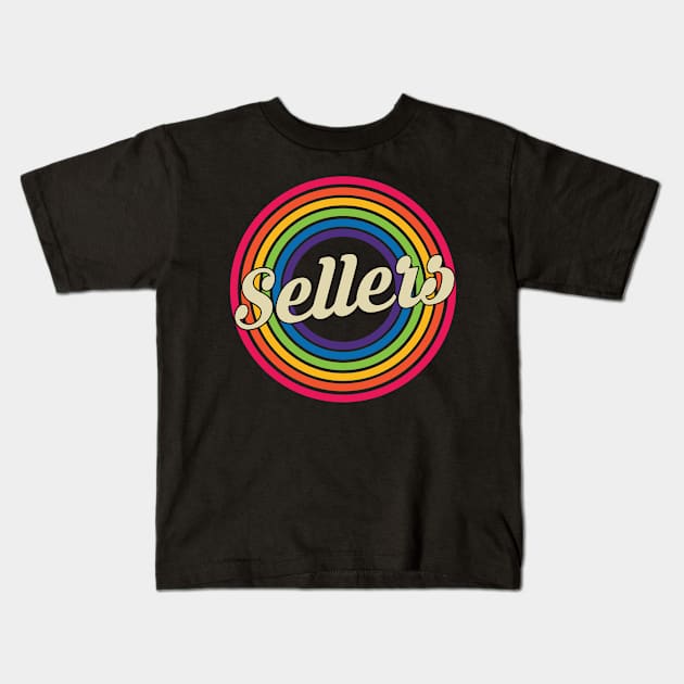 Sellers - Retro Rainbow Style Kids T-Shirt by MaydenArt